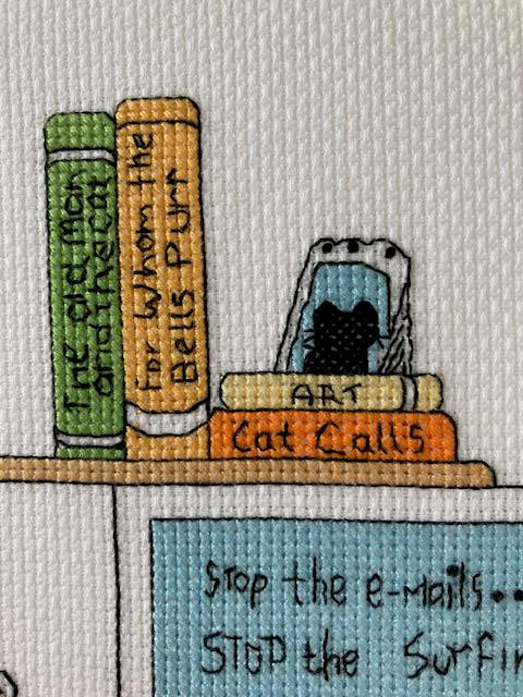 Computer Cat Cross Stitch