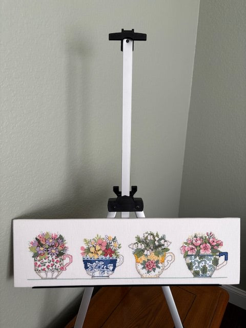 Row of Teacups Cross Stitch