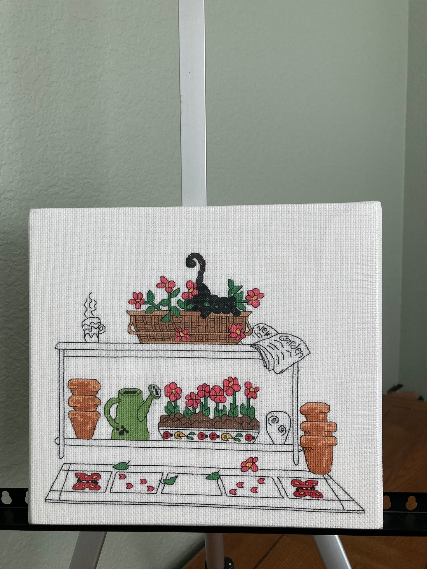 Garden Cat Cross Stitch