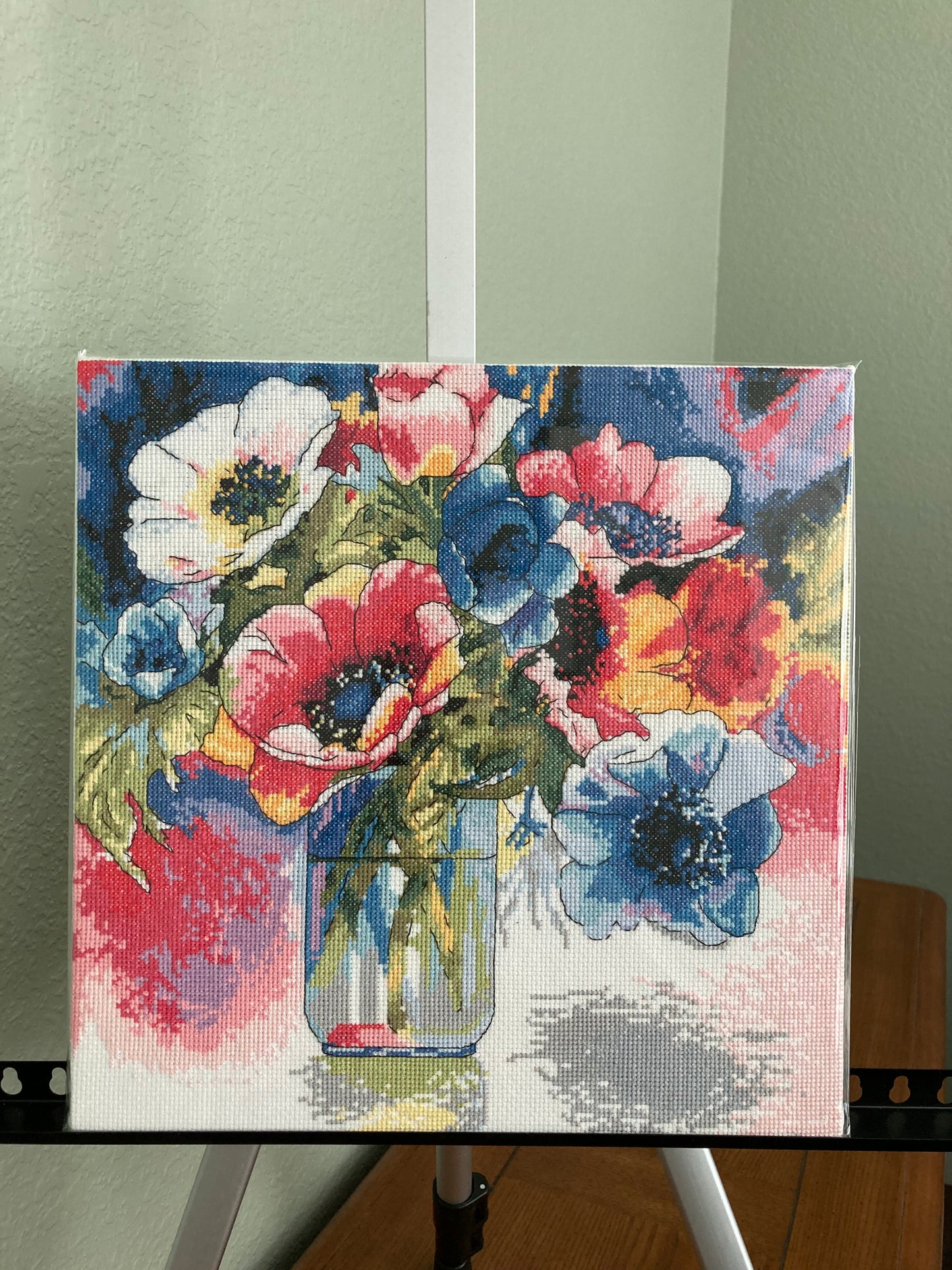 Watercolor Anemones Cross Stitch