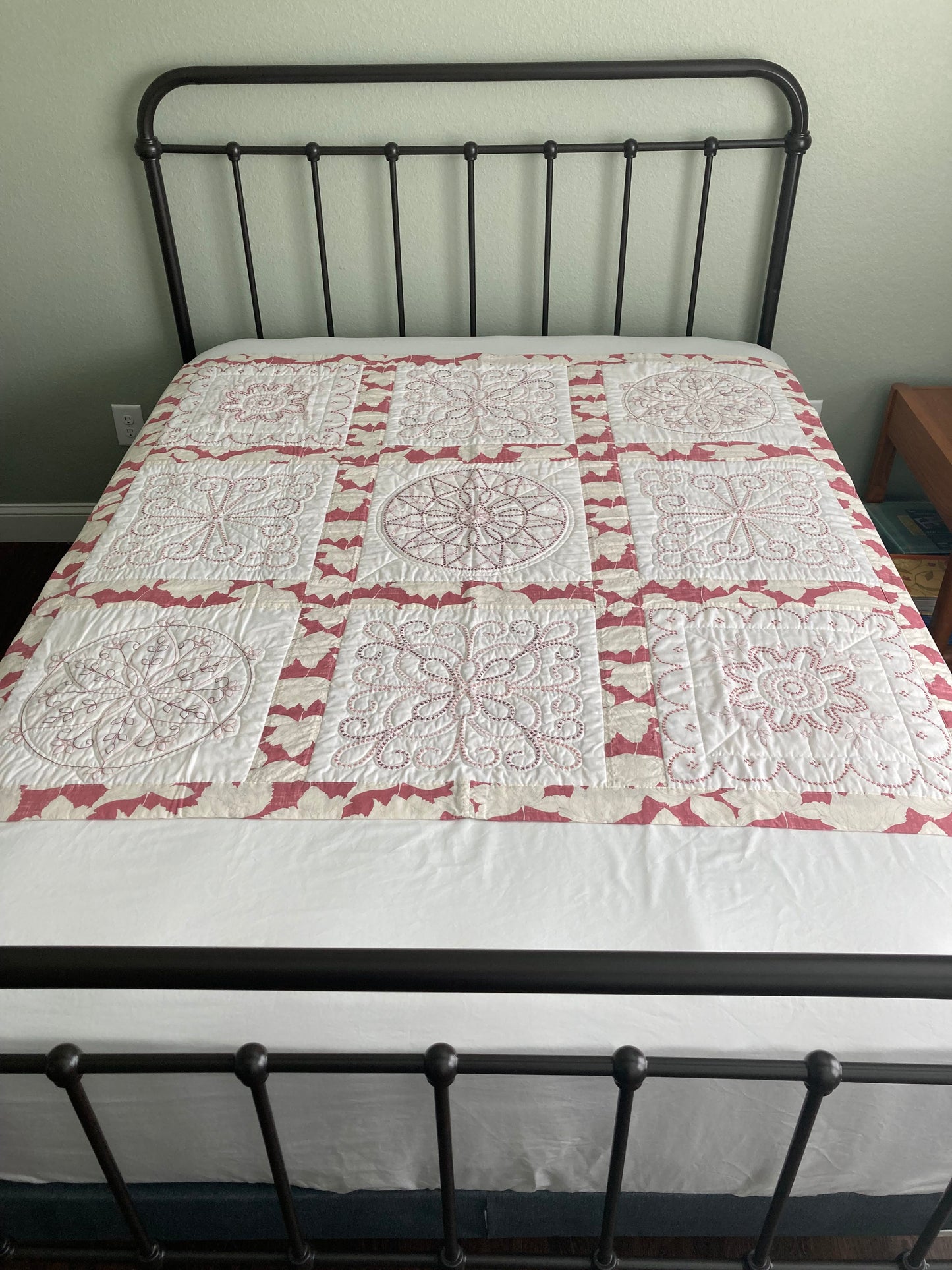 Vintage Sampler Embroidered II Handmade Quilt
