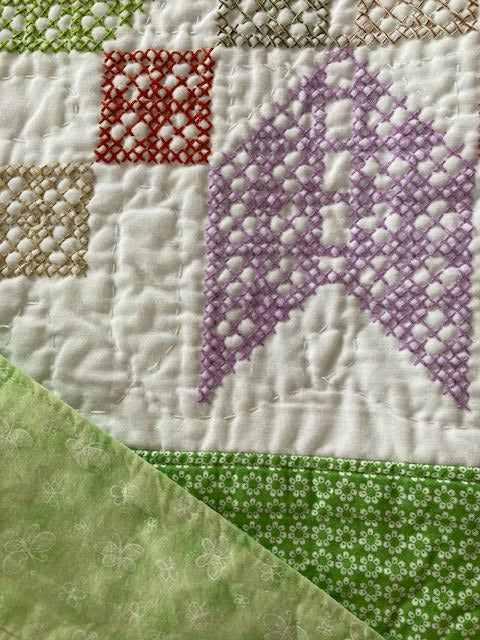Stepping Stones Embroidered Handmade Quilt