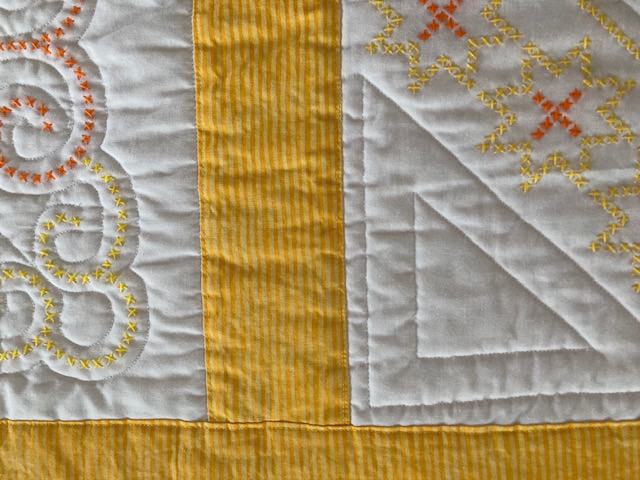 Vintage Sampler Embroidered IV Handmade Quilt
