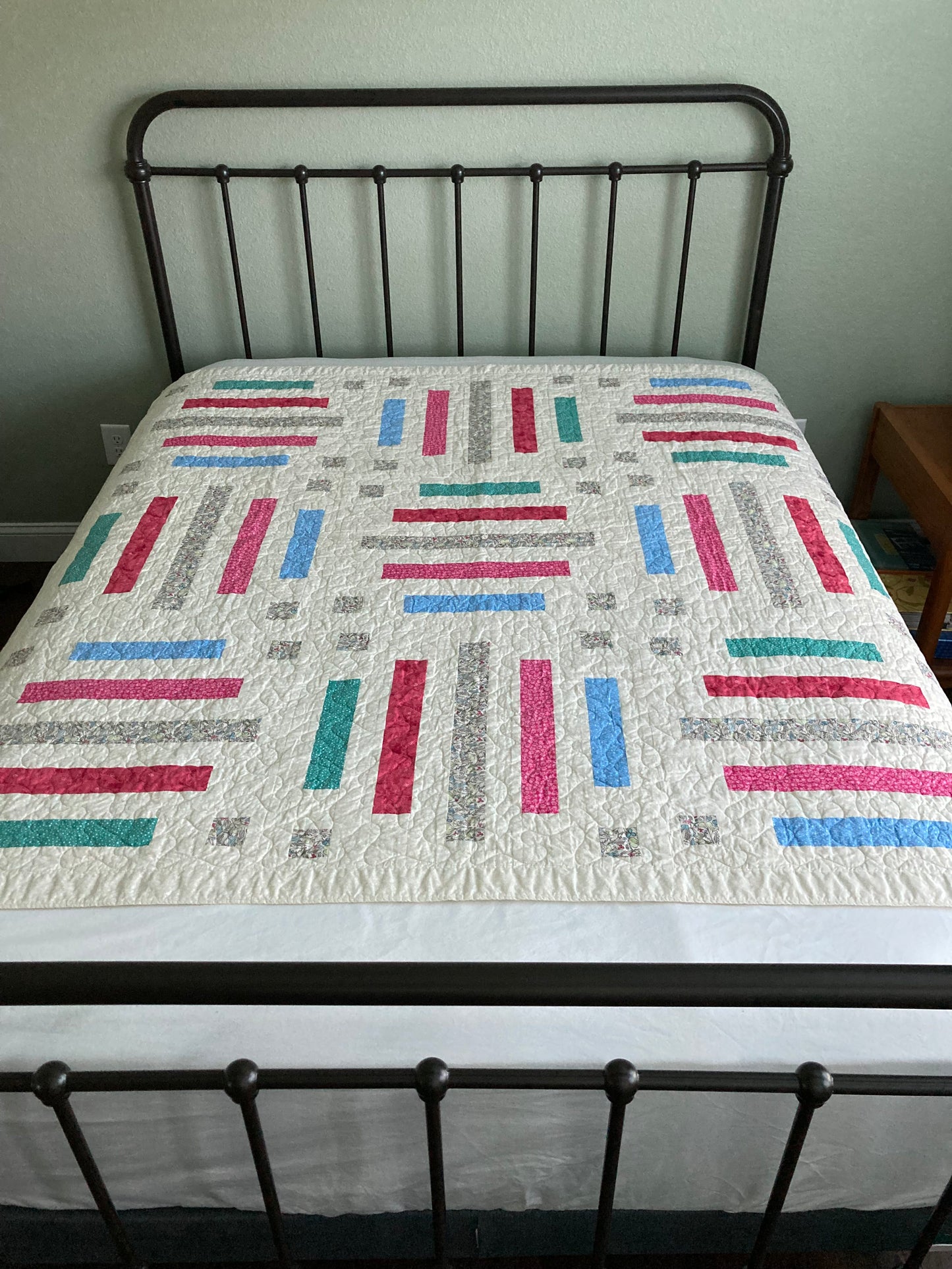 Bars and Squares Handmade Quilt