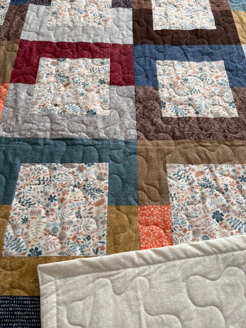 Two-piece Border Squares Handmade Quilt