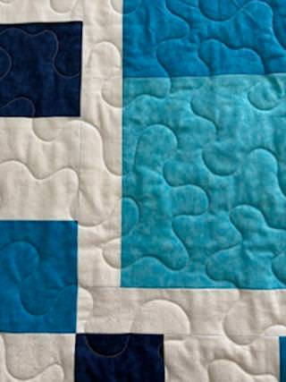 Blue Squares Handmade Quilt