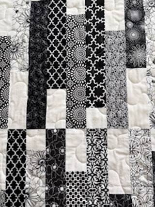 Black and White Amazement Handmade Quilt