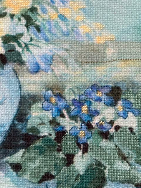 Blue Delphiniums Cross Stitch