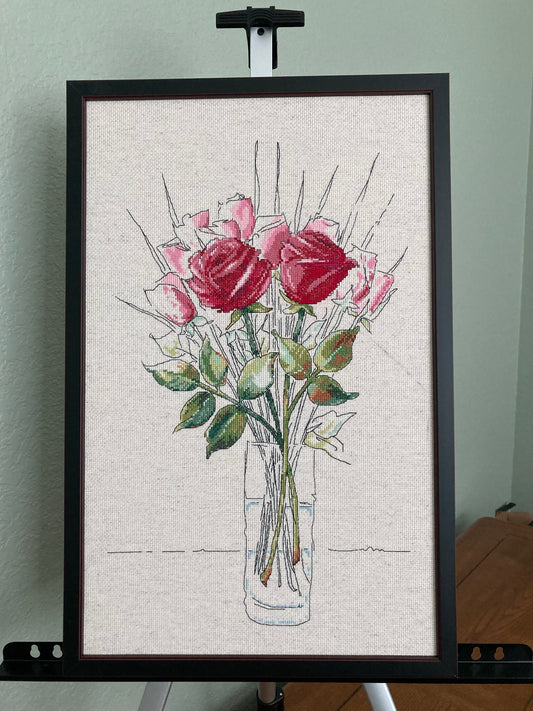 Sketchbook Roses Cross Stitch