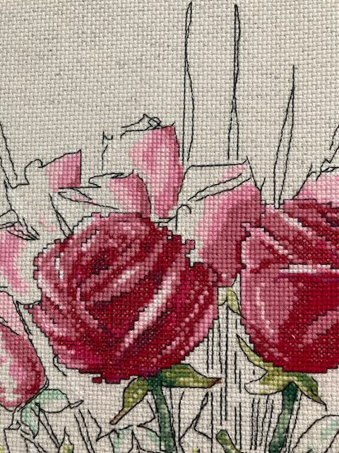 Sketchbook Roses Cross Stitch