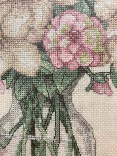 Flowers in Tall Vase Cross Stitch