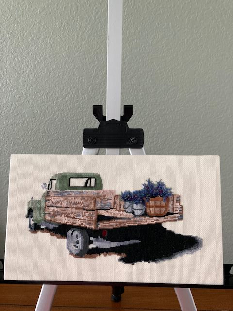 Lavender Truck I Cross Stitch