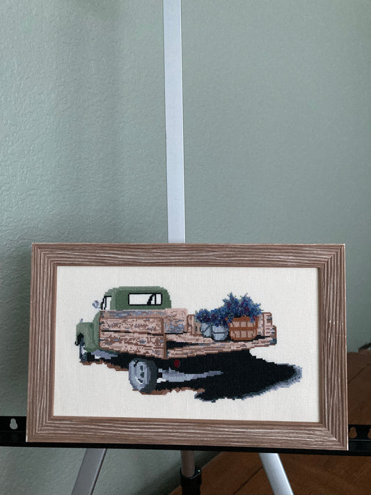 Lavender Truck II Cross Stitch