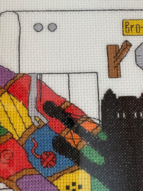 Crazy Quilt Cat Cross Stitch