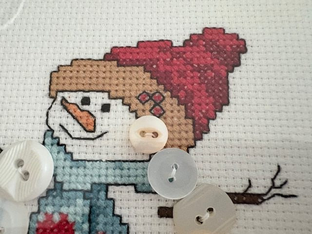 Snow Couple Woman Cross Stitch