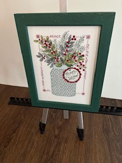 Merry Christmas Mason Jar Cross Stitch