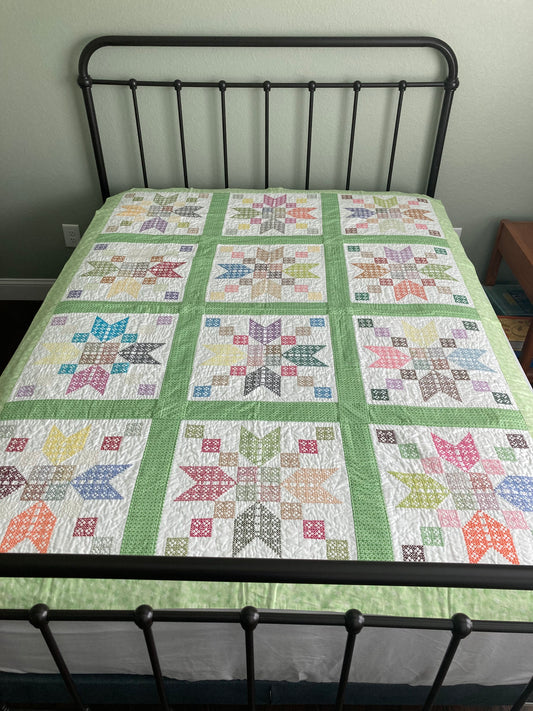 Stepping Stones Embroidered Handmade Quilt