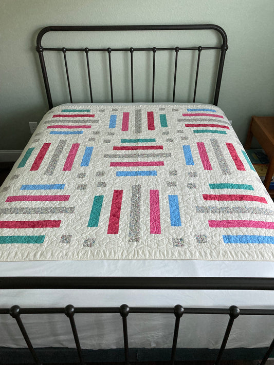 Bars and Squares Handmade Quilt