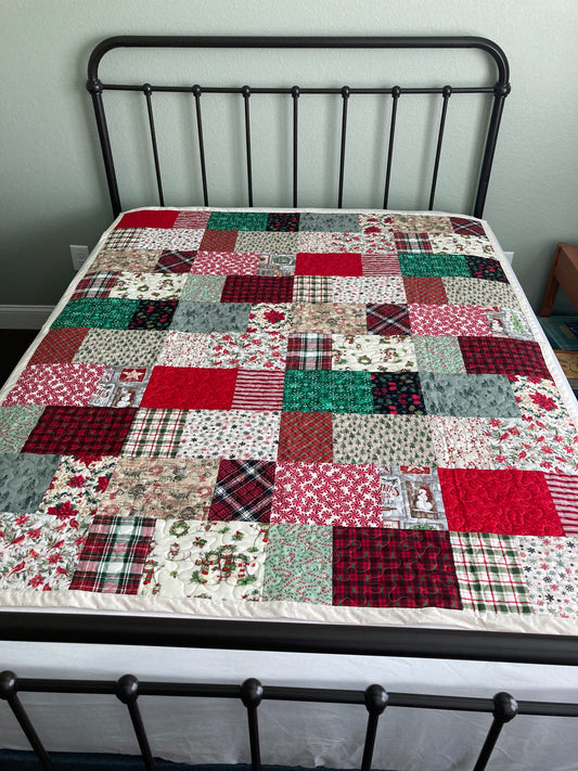 Jigsaw Puzzle Christmas Handmade Quilt