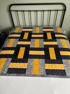 Gold and Black Handmade Quilt