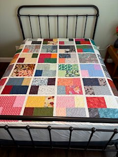 Window-Paned Jigsaw Puzzle Handmade Quilt