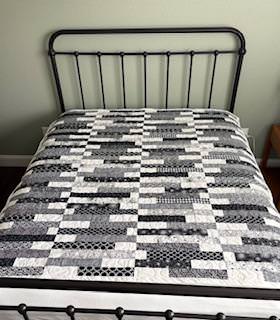 Black and White Amazement Handmade Quilt