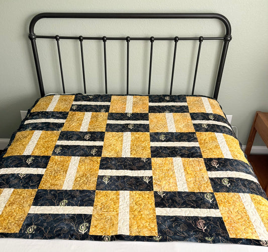 Banded Blocks III Handmade Quilt