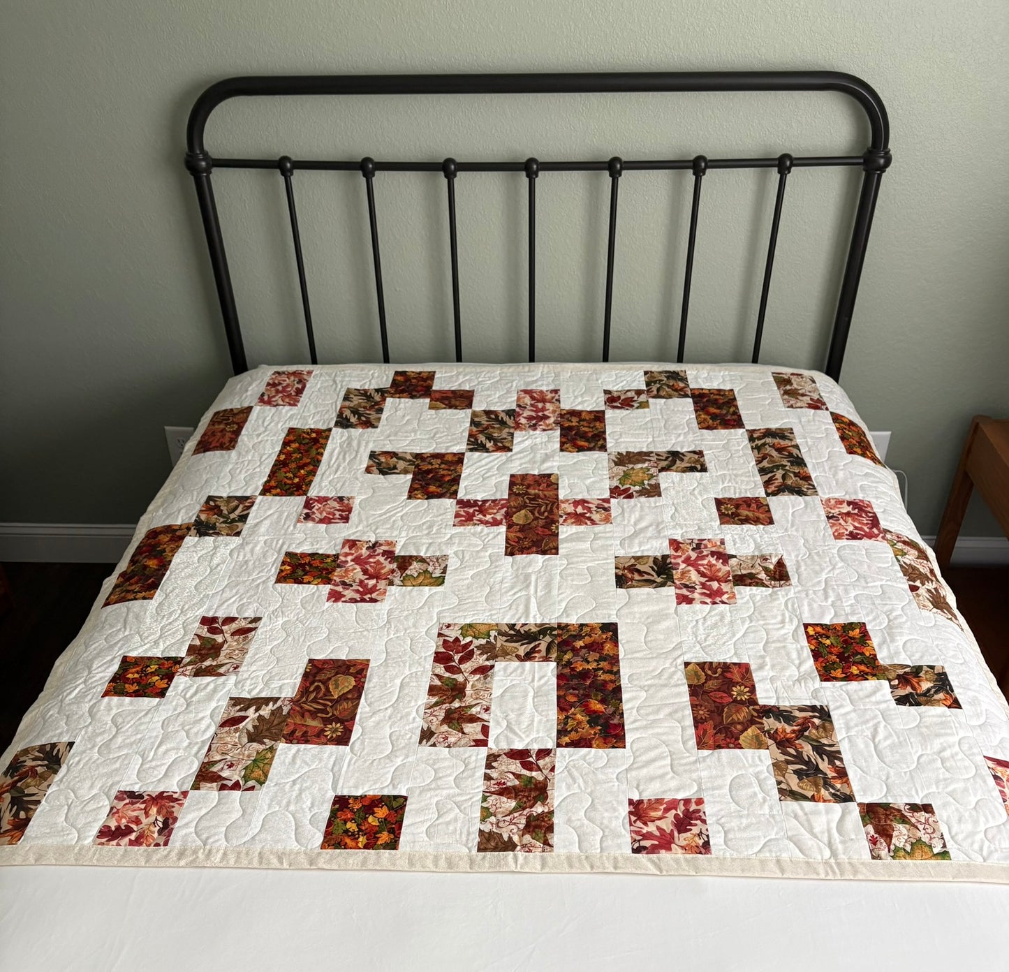 Leaves Abound Remnant Handmade Quilt