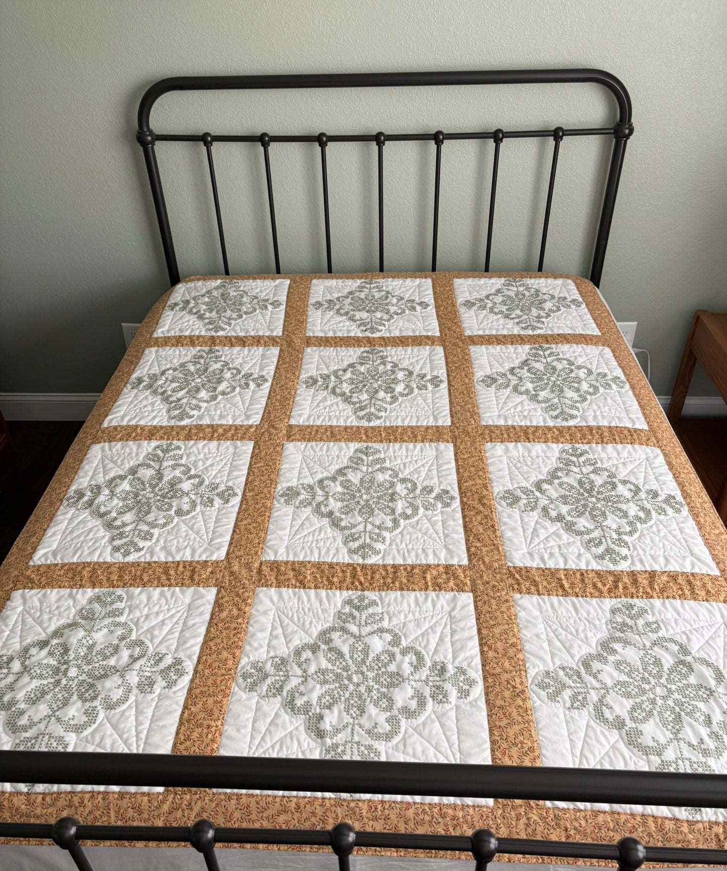Vintage Sampler Embroidered Blocks VIII Handmade Quilt