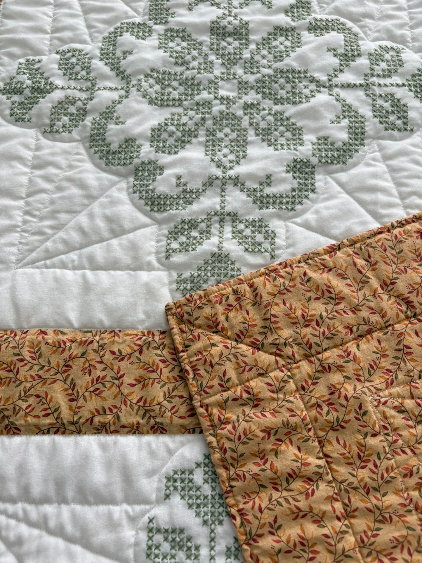Vintage Sampler Embroidered Blocks VIII Handmade Quilt