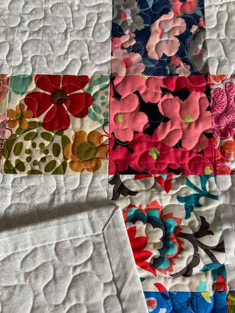 carpenters square handmade quilt multicolor close up