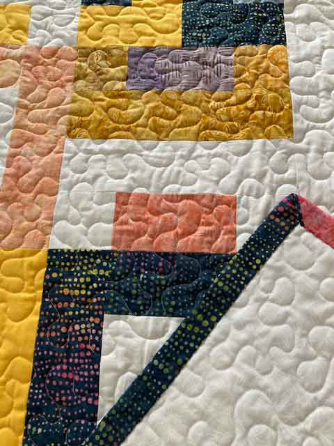 handmade block step quilt multi color batik fabric